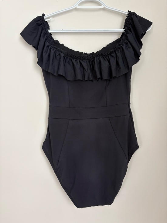 Bleu Rod Beattie Black Off-Shoulder Ruffle One-Piece Swimsuit - Picture 4 of 7